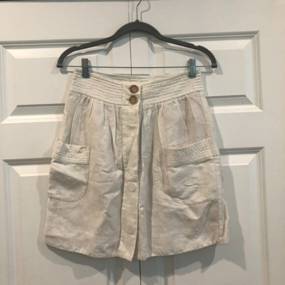 JCrew linen blend pleated mini Button Front - Picture 1 of 3